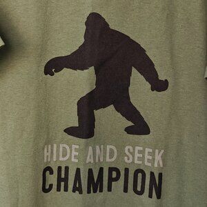 Hide and Seek Champion tee, Gildan olive green